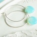 ChristmasinJuly - Silver Hoop Earrings - Pale Aqua Drop