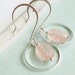 Silver Hoop Earrings - Pink Vintage Glass Bead Dangle Earrings