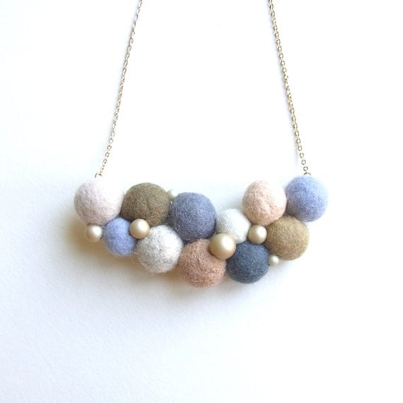 Rs Felt Ball Necklace E