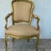 RESERVED FOR DALTON - Vintage Gilt French Style Upholstered Arm Chair Hollywood Regency Glam