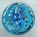 BiG PAiR czech glass buttons Yin Yang Leaves rhinestones 1 1/16" x2