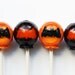 Black and orange bats Halloween lollipops tangerine and cherry flavor - 6 pc. - READY TO SHIP