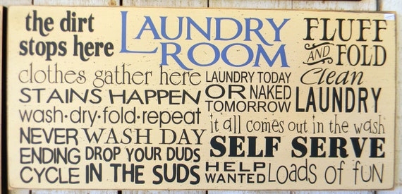 Items similar to Laundry Room typography word art sign on Etsy