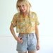 Art Class Floral Vintage Early 90s SS Printed Semi Sheer Cotton Button Down Shirt M/L