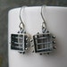medieval cage earrings, sterling silver , box cage, .925, hand crafted, metalwork