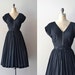 1950s dress / black 50s dress / Morceaux Moderato dress