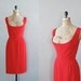 red 1950s dress / 50s cocktail dress / Love Buzz