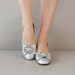 60s mod shoes / metallic silver 1960s heels / Sparkle Toes