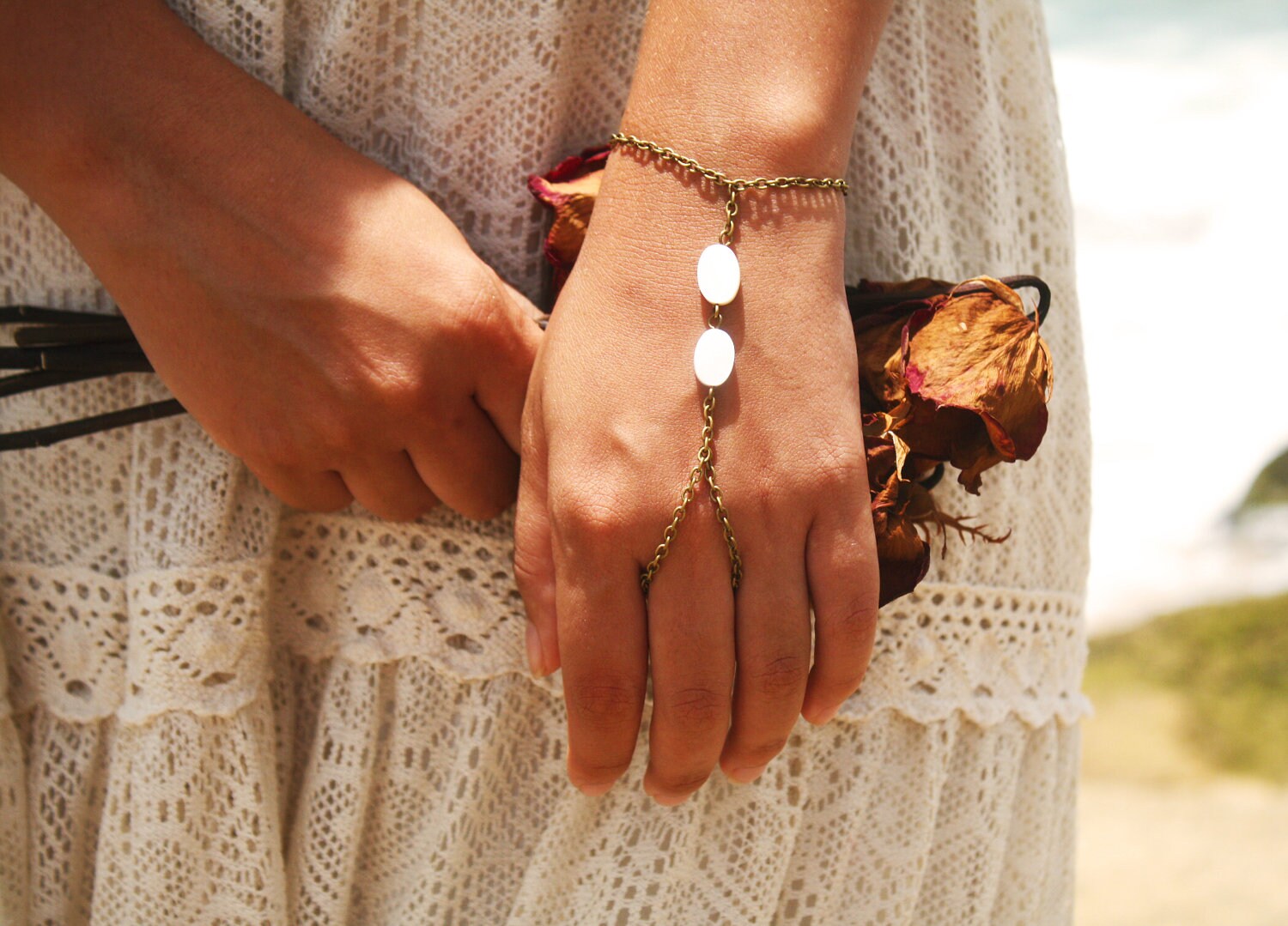 Slave Bracelet Hand Bracelet Piece Hipster Bronze by FunnyPeopleCo