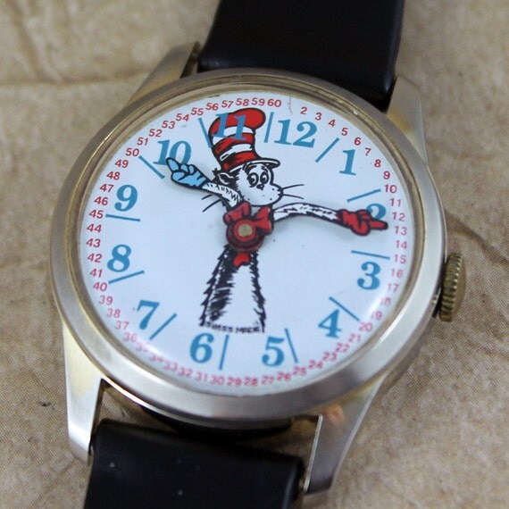 RESERVED - Vintage Dr. Seuss Cat in the Hat Watch - circa 1972 - Rare ...
