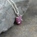 Uncut Raw Rough Red Ruby Pendant - Sterling Silver - July Birthstone - Handmade and Designed by A Second Time