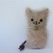 Plush Gray Pink Kitty Kids Toy Felt mohair Wool Stuffed Animal Waldorf Kitten ... (woolcrazy)