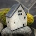 WHITE Cottage...Raku Fired Miniature House