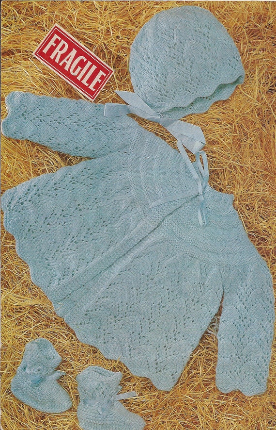 PDF Knitting Pattern Baby Angel/Matinee Coat/Jacket/Cardigan