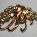 Vintage Brooch, Marquise Cut Rhinestones on Goldtone by BSK, 1950's