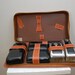Vintage 1950's LEATHER Mens Travel Shaving Kit Merita Zipper USA