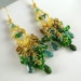 Reserved- Green Tourmaline, Chrome Diopside, Tundura Toumaline Cluster Earrings