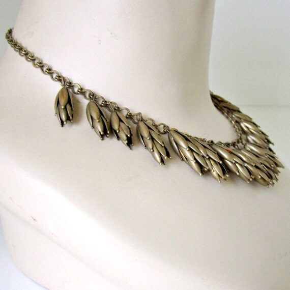 Vintage Collar Necklace with Wheat Shafts Brass Egyptian Brass