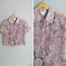vintage '80s FLORAL DUSTY PINK sheer crop button-up top. size s m.