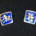 Copper and Enamel Mod Cufflinks - Vintage Antique