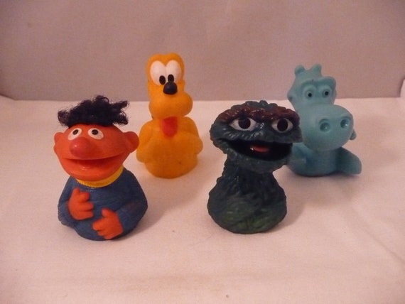 4 Vintage Finger Puppets Sesame Street Ernie by beforehefindsout