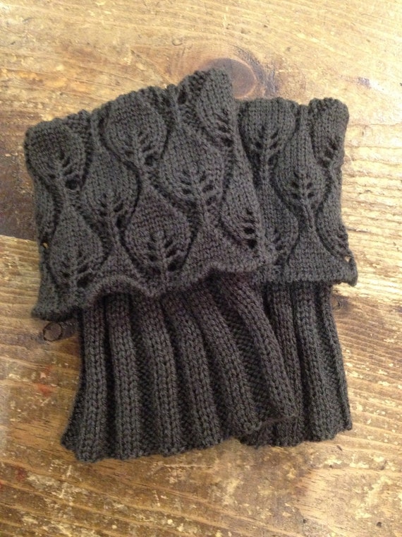 Items similar to Knitted boot cuff / boot toppers, lace ...
