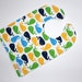 Whales on White Reversible Chenille Bib