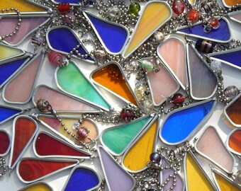 Stained Glass Tear Drop Fan Pulls