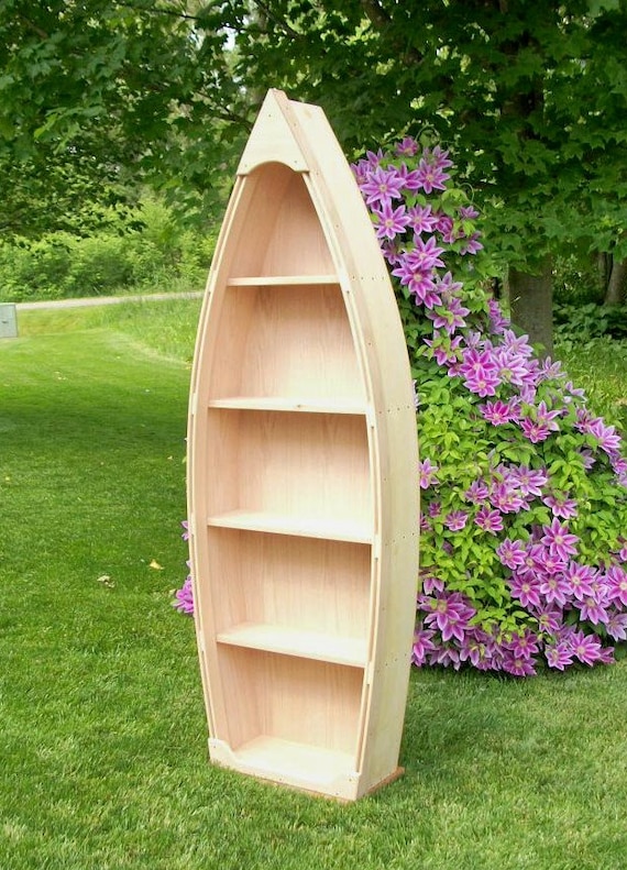 6 Ft Unfinished Row Boat shelf Bookshelf Bookcase hand crafted