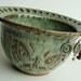 Ceramic earring bowl, ceramic jewelry bowl, ceramic earring holder. Vessel. Carved butterflies in gorgeous sage green, jade glaze. Christmas