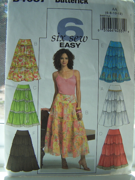 Misses' Boho Skirt Sewing Pattern Butterick B4687 Gypsy
