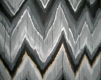 Sabrina Original ikat chevron 36x48 Painting by Jennifer Moreman