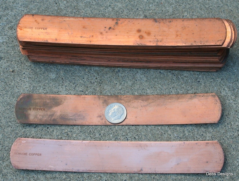 Findings Vintage solid COPPER bracelet blanks