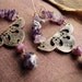 raw garnet and amethyst earrings - art nouveau stampings - artisan made jewelry - Avalon