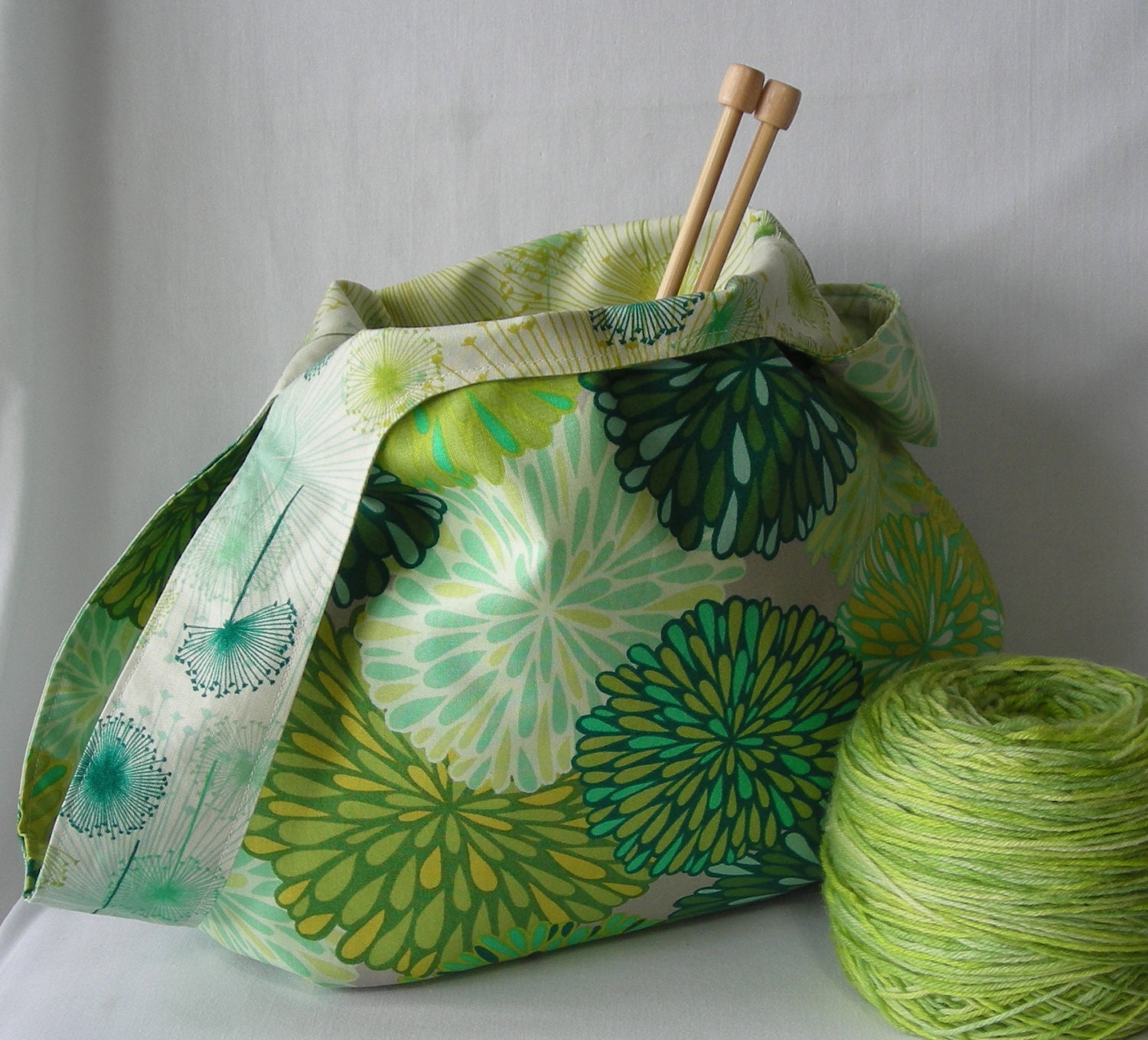 Project bag medium size japanese knot bag knitting crochet