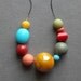 august rose necklace - vintage lucite and gunmetal