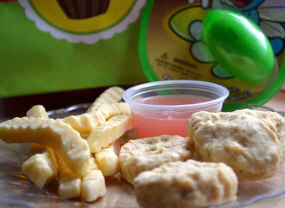 Chicken Nuggets Fast Food Kids Meal Fun Soap Set - AN AJSWEETSOAP EXCLUSIVE - Food Soap - Kids Soap - Childrens Soap - Novelty Gift