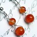 Fire Agate Earrings with Carnelian on Sterling Silver - Firesky by CircesHouse on Etsy