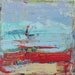 Abstract Painting, Original Hip Art, Red Blue Modern Contemporary, Red Zone, 24x24 inches, Ready to Hang