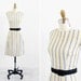vintage 1950s dress / 50s wiggle dress / Embroidered White, Black, and Yellow Dress