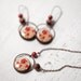 Red Poppy Jewelry set - Earrings and Necklace (S024)