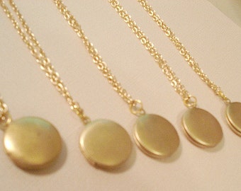 Gold Locket Necklace Personalized Jewelry Hand Stamped Gold Chain Initial of Choice Wedding Bridesmaids Gift