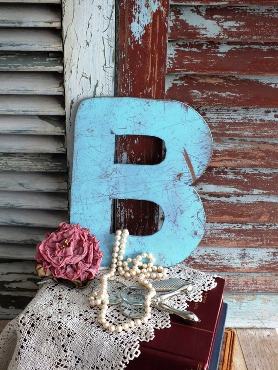 Letter B Initial B Vintage Metal Sign By Avintageobsession On