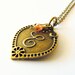 Monogram necklace. Initial jewelry. Mother's Day, Easter, spring. Padparadsha orange Swarovski, Letter E.
