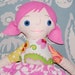 SALE - Fairy Doll - Handmade Stuffed Doll Ragdoll - PINK hair - Ready to Ship