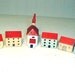 Miniature German Wooden Houses and Church 1920s 1930s Christmas