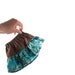 American Girl doll clothes, 18" inch doll clothing, ruffled, twirl skirt, teal, coffee brown, French Riviera, PattiKuz