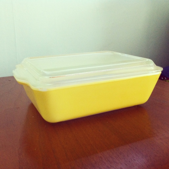Vintage Yellow Pyrex Casserole with Glass Lid
