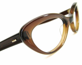 Vintage Brown Cat Eye Eyeglasses or Sunglasses Frame France