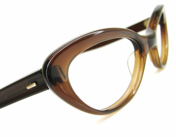 Vintage Brown Cat Eye Eyeglasses or Sunglasses Frame France